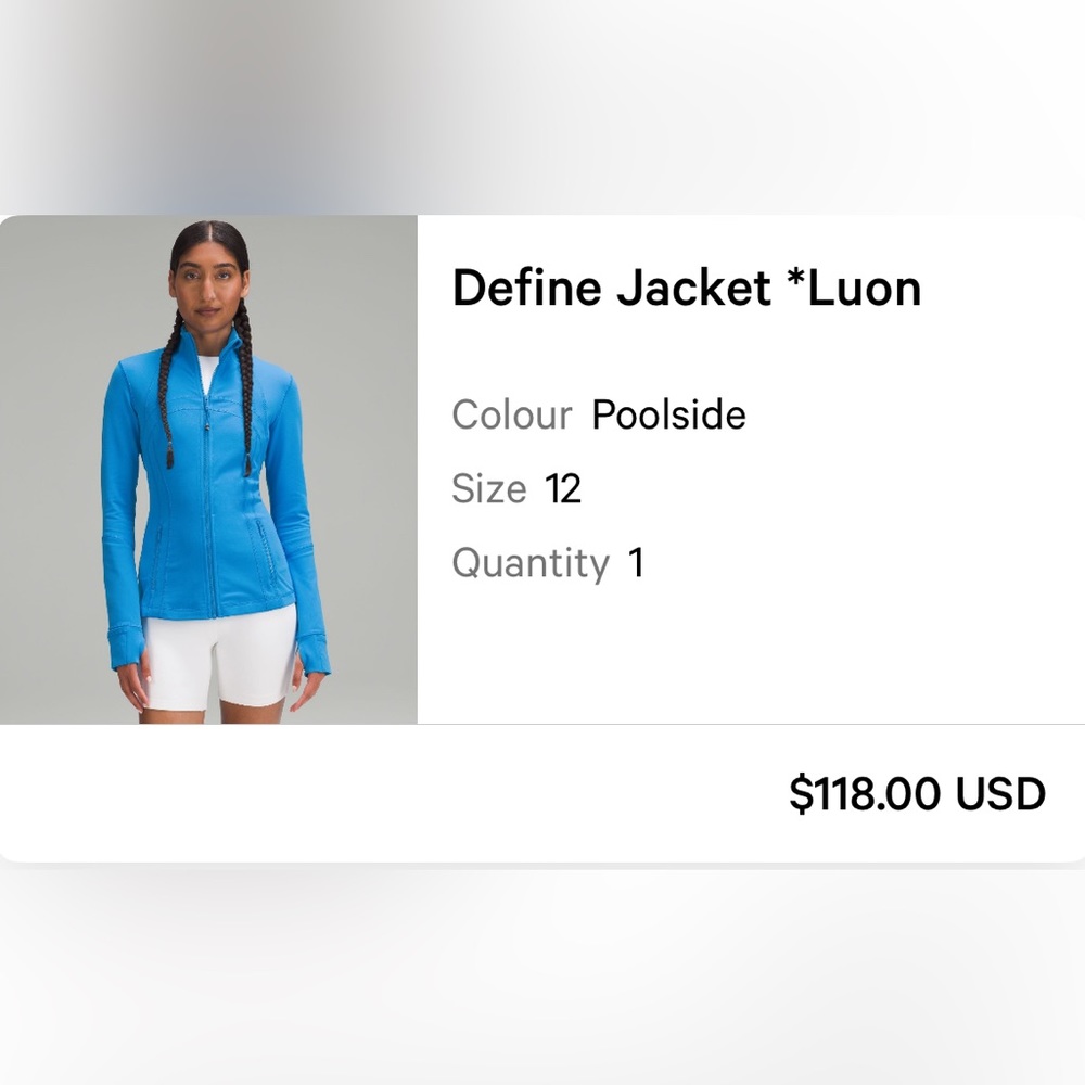 Lululemon define jacket, 12 woman’s